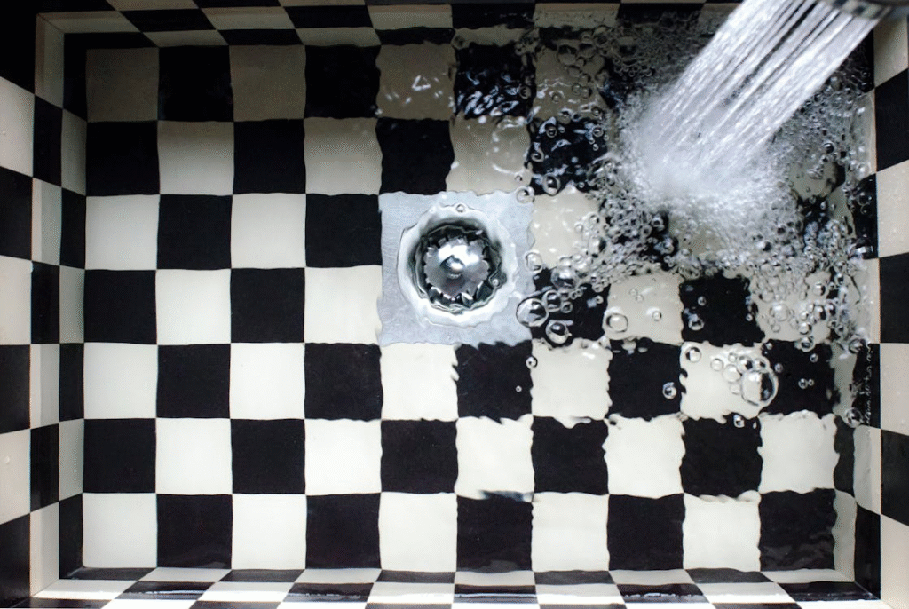 water filled in a sink