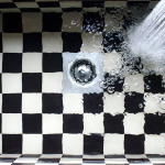 water filled in a sink